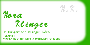 nora klinger business card