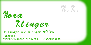 nora klinger business card